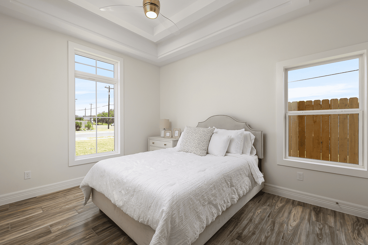 220 Jefferson Villa Homes: Water Edge. Custom Home sale in Texas, South Texas. bedroom design
