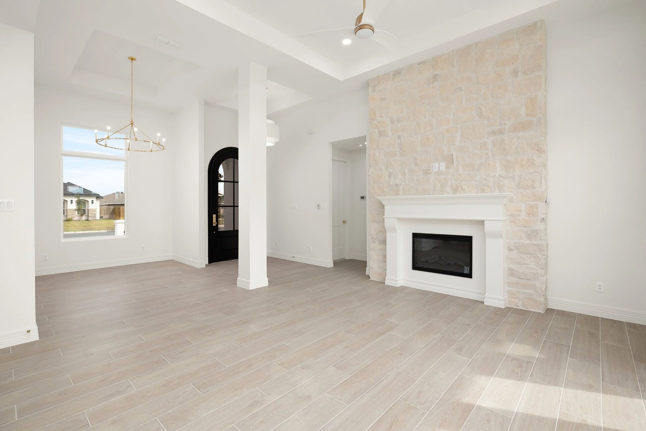 living room Ozark 1821 luxury custom home in McAllen Texas