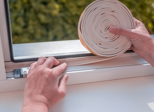 Una persona usa un rollo de papel para limpiar una ventana, destacando consejos de limpieza para proteger los hogares contra huracanes en el Valle del Río Grande.